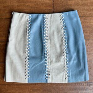 NWT Mi Ami Faux Leather Patchwork Lace-Up Mini Skirt – Size S